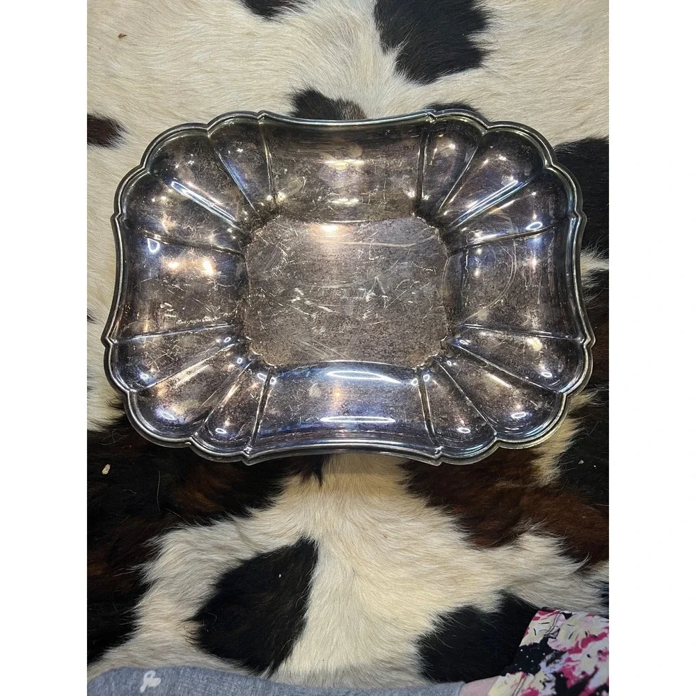 Silver Mirage Scalloped Serving Tray • Vintage Reflections